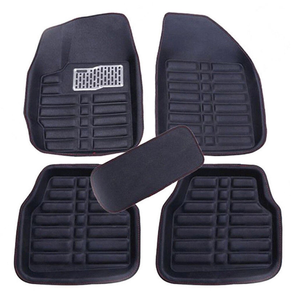 5pcs All Seasons Black Leather Universal Auto Car Floor Mats Front Rear Liner Weather Set Car Accessories 5pcs All Seasons Black Leather Universal Auto Car Floor Mats Front Rear Liner Weather Set Car Accessories