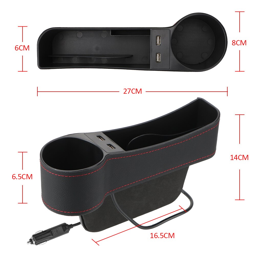 Car Organizer Auto Crevice Pocket Dual USB Charger Phone Bottle Cups Holder Seat Gap Slit Leather Storage Box Car Accessories Car Organizer Auto Crevice Pocket Dual USB Charger Phone Bottle Cups Holder Seat Gap Slit Leather Storage Box Car Accessories