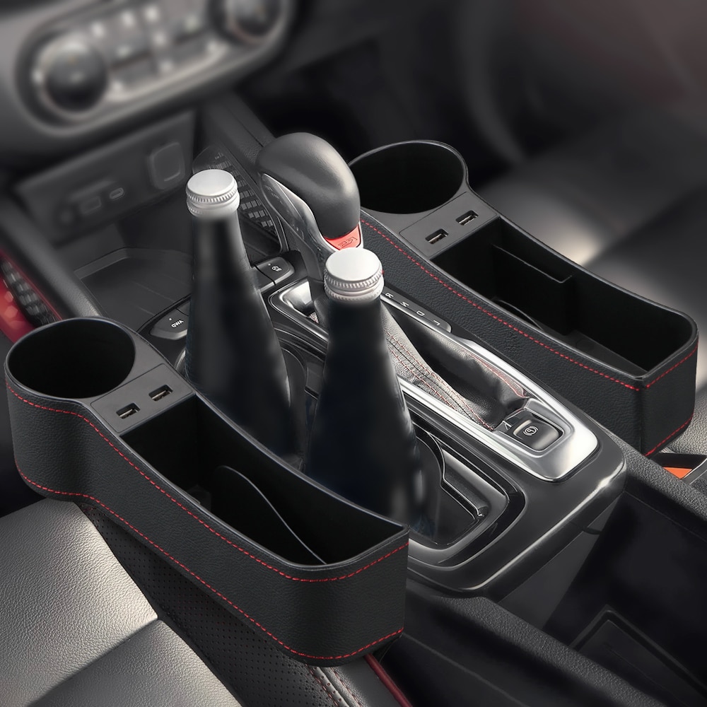 Car Organizer Auto Crevice Pocket Dual USB Charger Phone Bottle Cups Holder Seat Gap Slit Leather Storage Box Car Accessories Car Organizer Auto Crevice Pocket Dual USB Charger Phone Bottle Cups Holder Seat Gap Slit Leather Storage Box Car Accessories